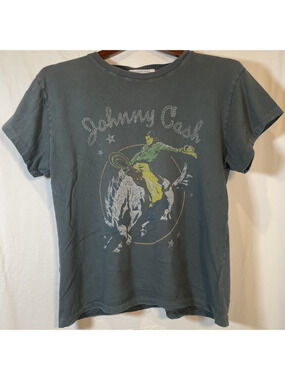 Daydreamer Johnny Cash Rodeo Country Singer T-Shirt Emerald Green - M